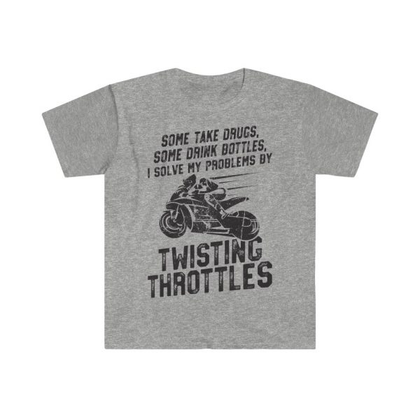 "Twisting Throttles Solves My Problems" Unisex Premium Softstyle T-Shirt 2