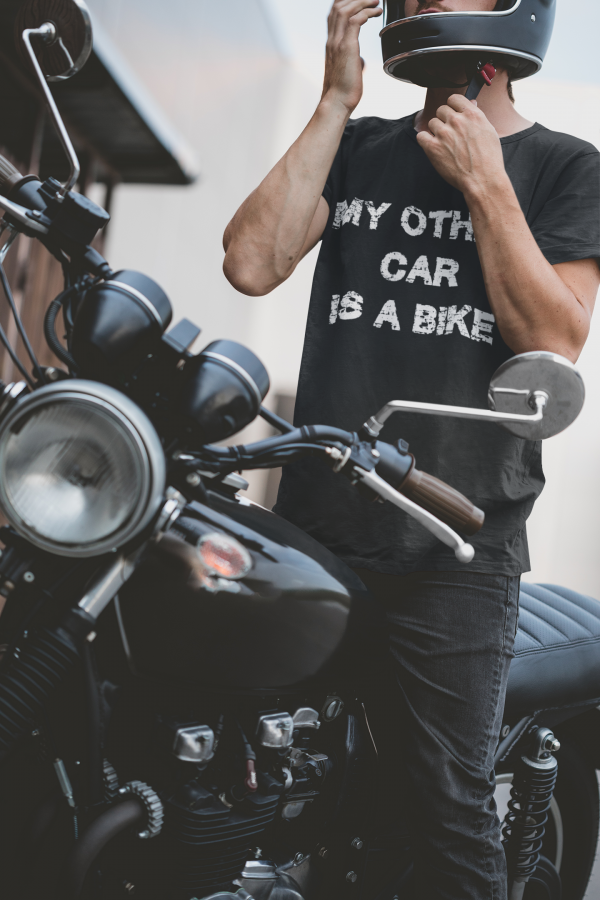 My Other Car IS A BIKE, Unisex Softstyle T-Shirt Biker Shirt, Funny Motorcycle Shirt - Image 2